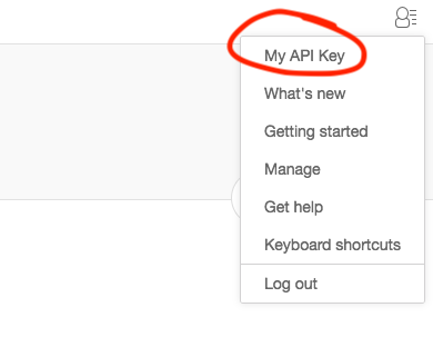 API Key link